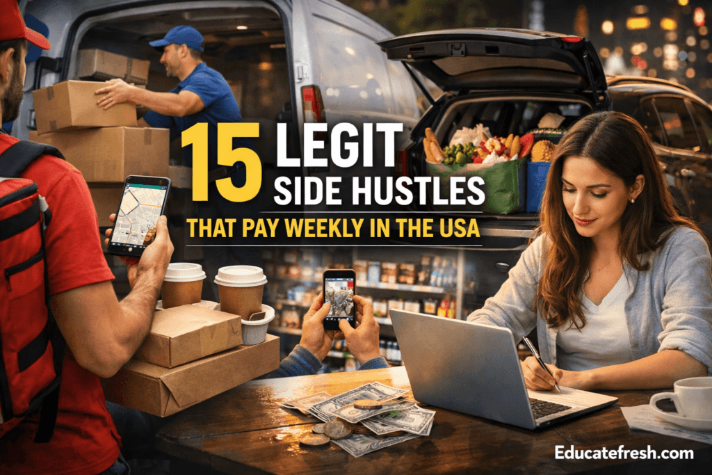 15 Legit Side Hustles That Pay Weekly in the USA (2026 Guide)