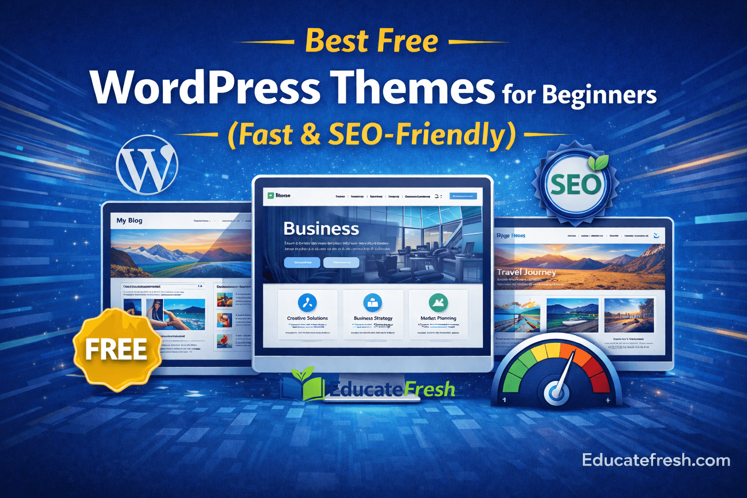 Best Free WordPress Themes for Beginners (Fast & SEO-Friendly)