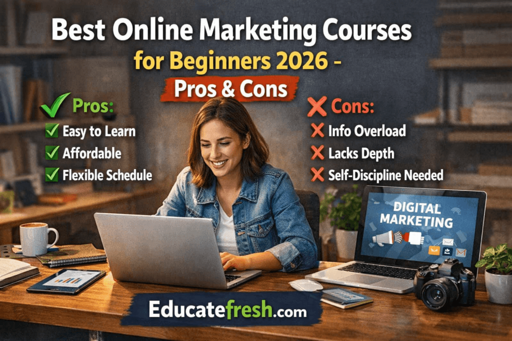 Best Online Marketing Courses for Beginners 2026 - Pros & Cons