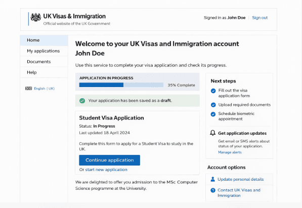 Visa Application Website
Dashboard