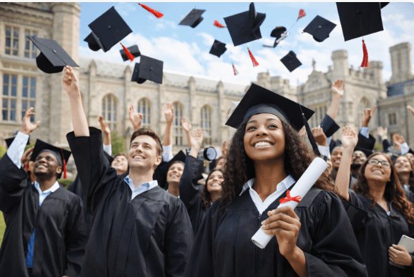 International students celebrating graduation abroad