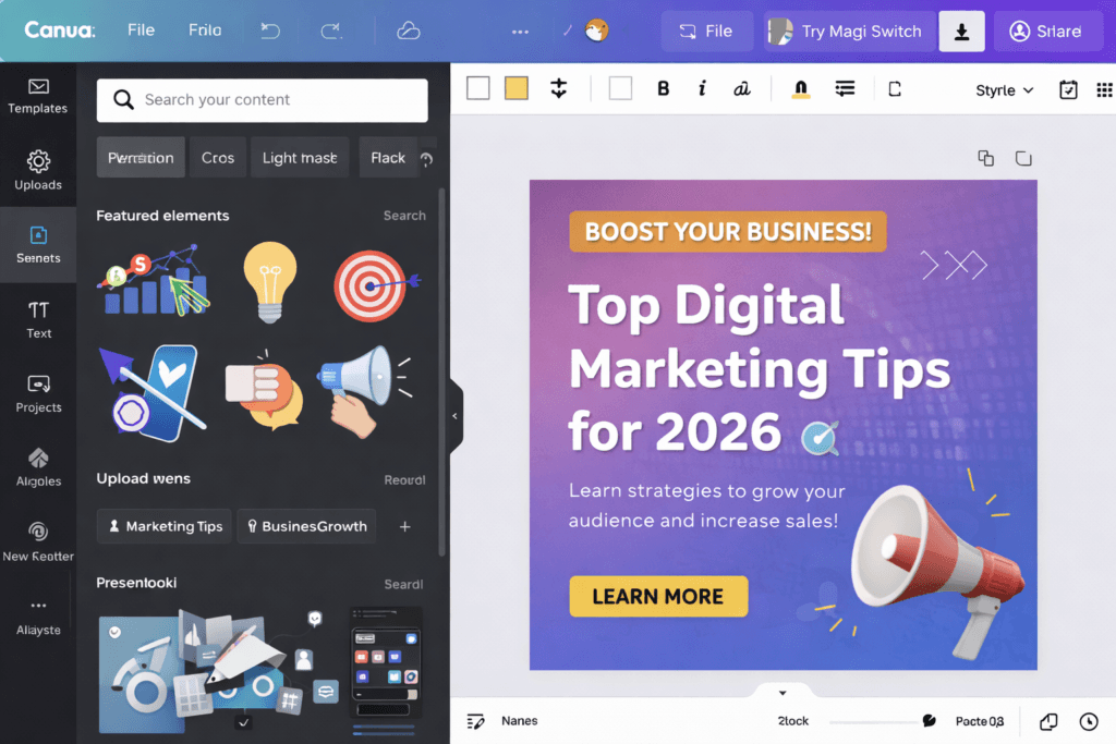 canva social media post design interface